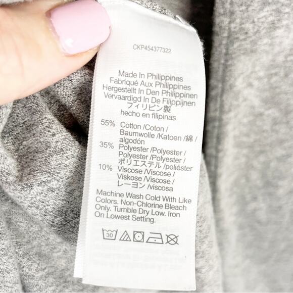 Madewell Split Knot Tee Shirt Top Crew Neck Neutral Comfy Heather Gray Small - Picture 7 of 7